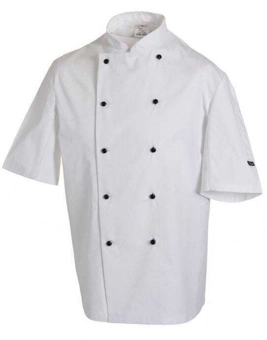 Dennys Removable Stud SS Chef Jacket - White
