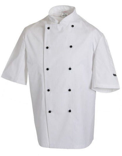 Dennys Removable Stud SS Chef Jacket - White