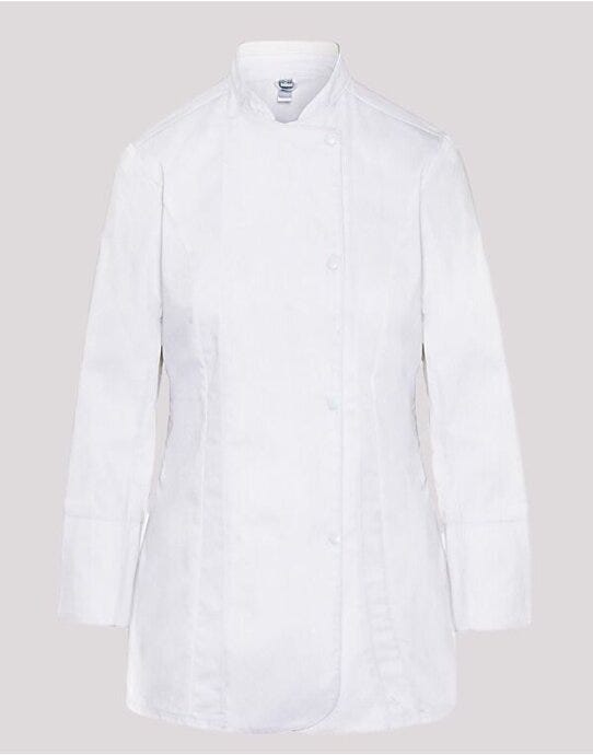 Dennys Ladies' LS Fitted Chef's Jacket - White