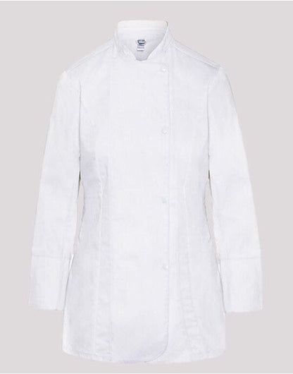 Dennys Ladies' LS Fitted Chef's Jacket - White
