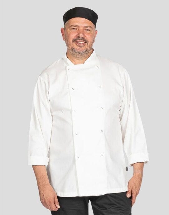 Dennys Budget Long Sleeve Chefs Jacket - White