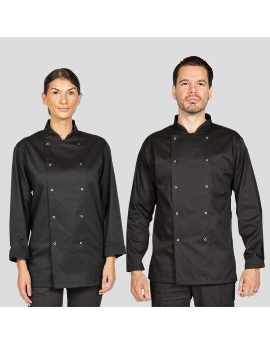Dennys Budget Long Sleeve Chefs Jacket - Black