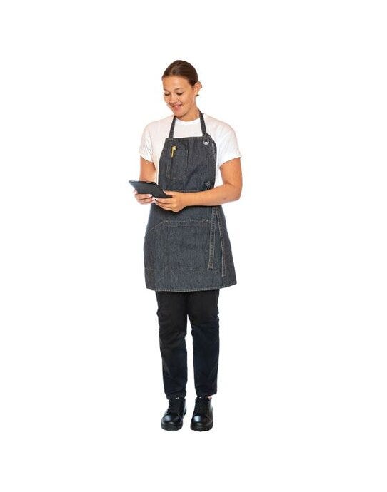 Dennys Le Chef Prep Apron - Grey Black Denim