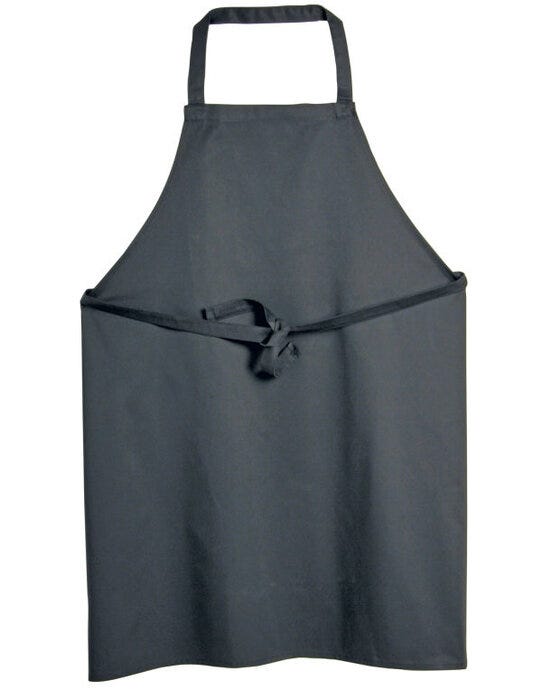 Dennys Bib Apron Without Pocket - Black
