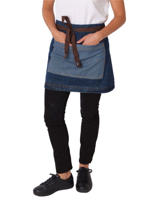 Dennys Denim Waist Apron Contrast Pocket - Dark Blue Denim