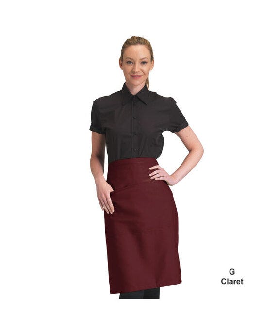 Dennys Recycled Waist Apron W Pocket - Claret