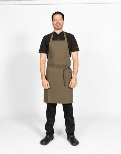 Dennys Multi-Coloured Bib Apron - Olive