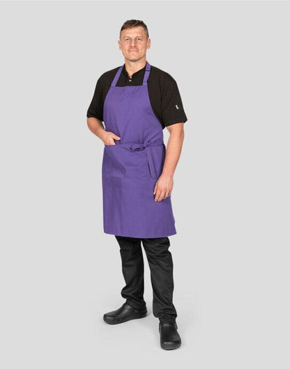 Dennys Recycled Bib Apron With Pocket - Purple