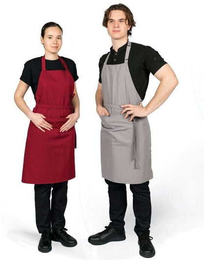 Dennys Recycled Bib Apron With Pocket - Griffin Grey