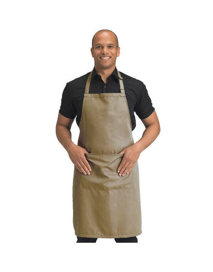 Dennys Recycled Bib Apron With Pocket - Biscuit