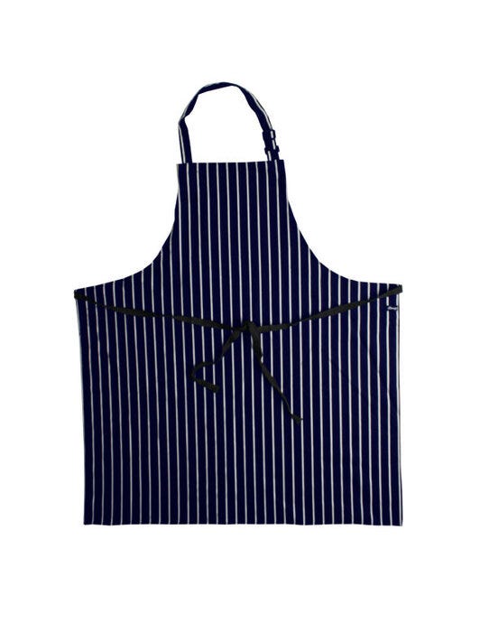 Dennys Large Cotton Striped Apron - Navy/White