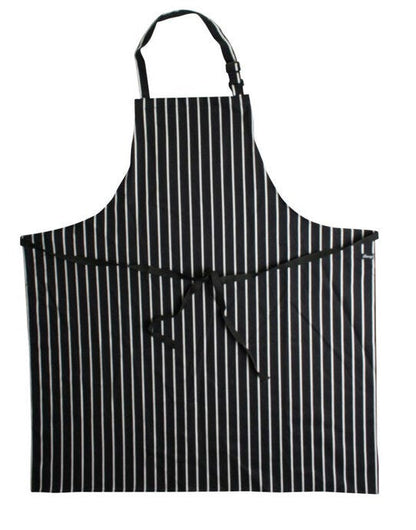 Dennys Large Cotton Striped Apron - Black/White