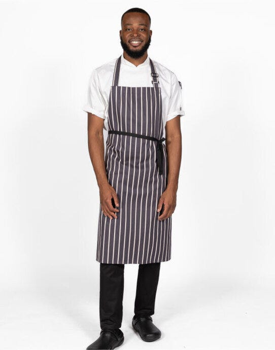 Dennys Stripe Apron - Grey