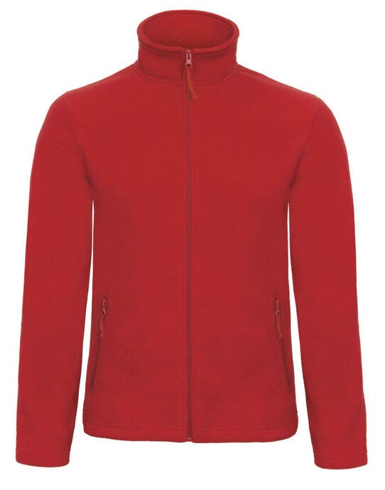 B&C ID.501 Men's Micro Fleece Full Zip - Red