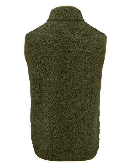 James Harvest Kingsley Fleece Vest - Moss Green