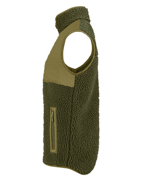 James Harvest Kingsley Fleece Vest - Moss Green