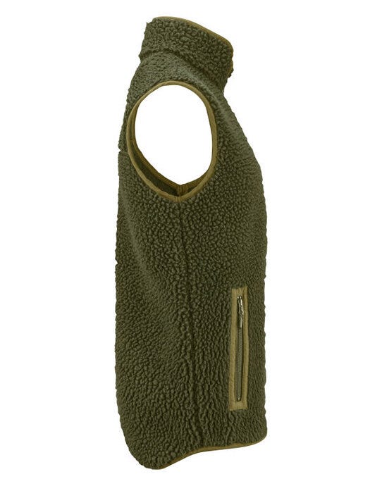 James Harvest Kingsley Fleece Vest - Moss Green
