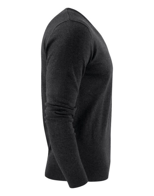 James Harvest Ashland V-Neck Knit Sweat - Anthracite Melange