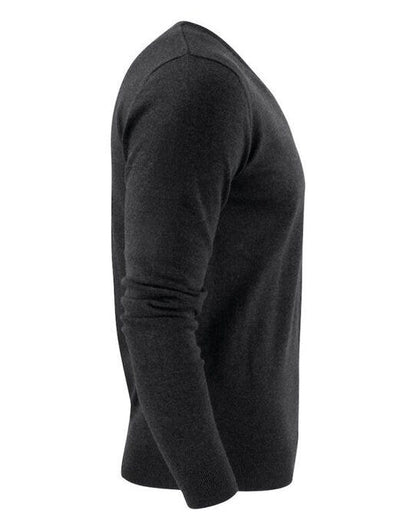 James Harvest Ashland V-Neck Knit Sweat - Anthracite Melange