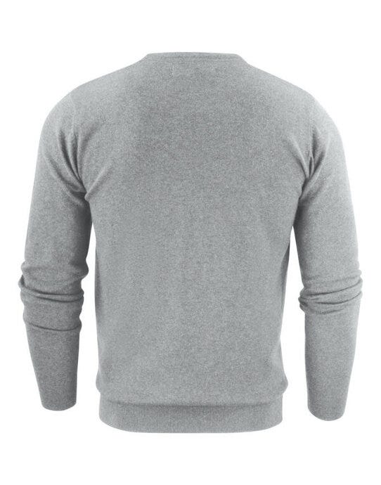 James Harvest Ashland V-Neck Knit Sweat - Grey Melange