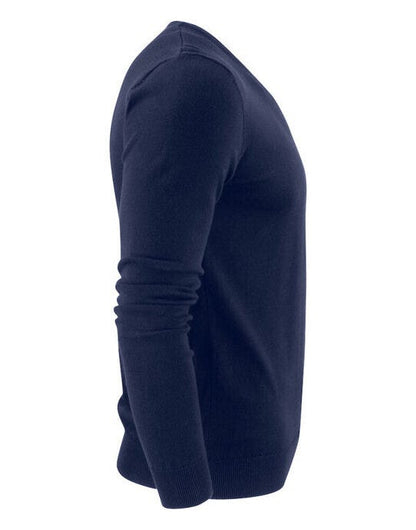 James Harvest Ashland V-Neck Knit Sweat - Navy