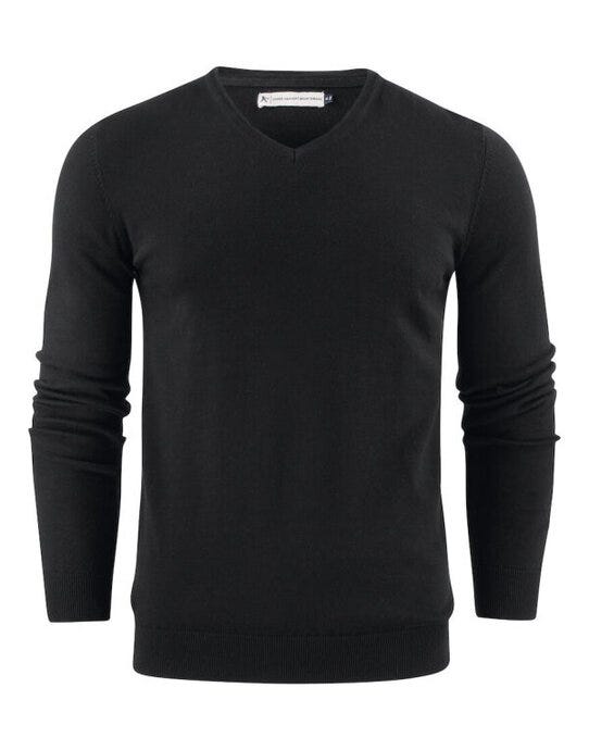 James Harvest Ashland V-Neck Knit Sweat - Black