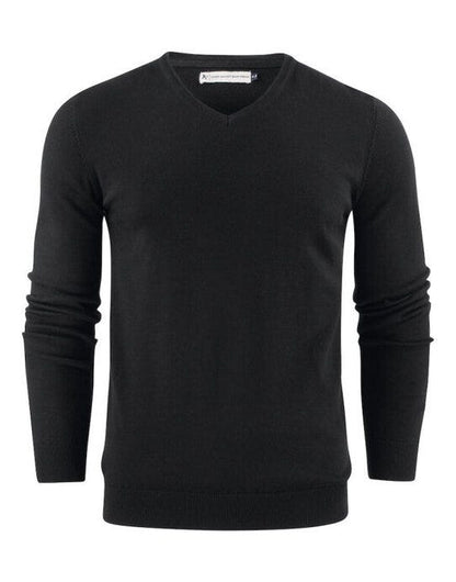 James Harvest Ashland V-Neck Knit Sweat - Black