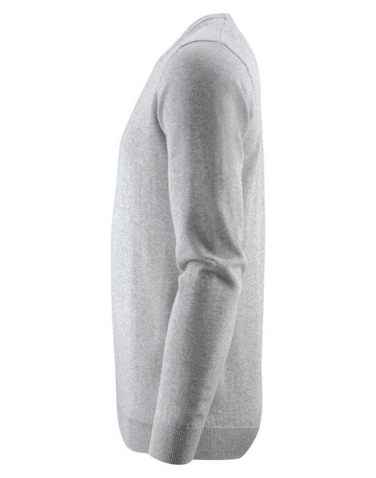 James Harvest Ashland U-Neck Knit Sweat - Grey Melange