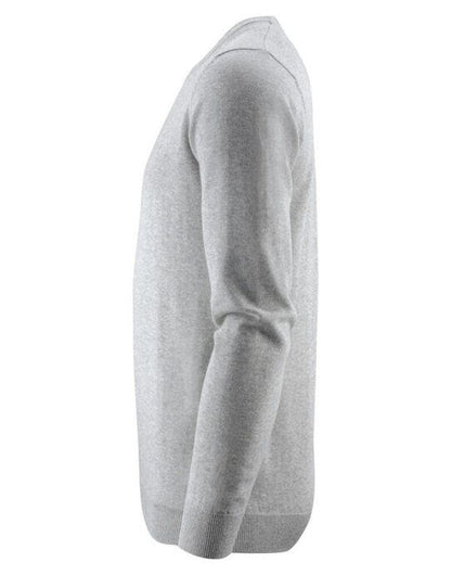 James Harvest Ashland U-Neck Knit Sweat - Grey Melange