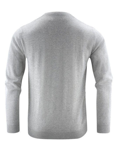 James Harvest Ashland U-Neck Knit Sweat - Grey Melange