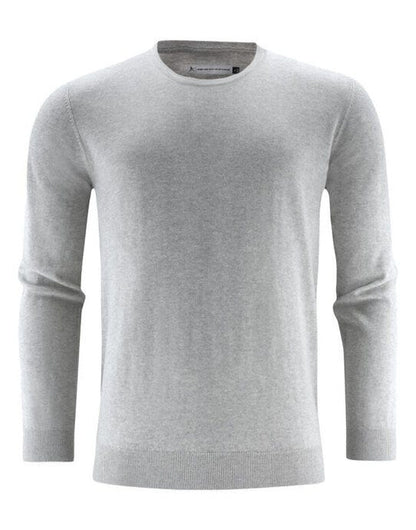 James Harvest Ashland U-Neck Knit Sweat - Grey Melange