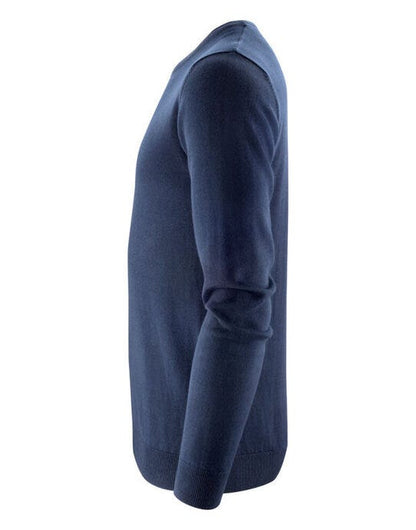 James Harvest Ashland U-Neck Knit Sweat - Navy