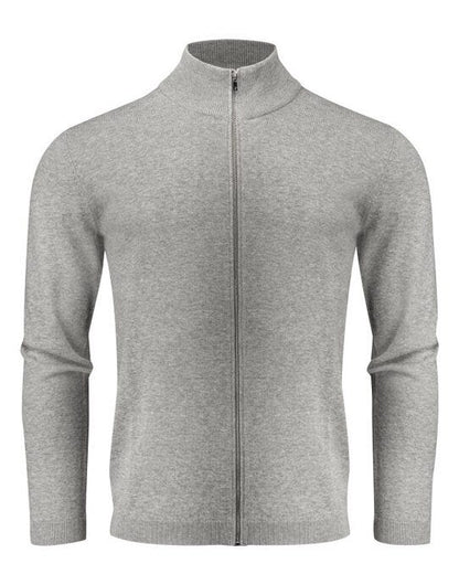 James Harvest Ashland Knitted Cardigan - Grey Melange