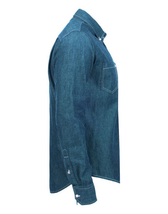 James Harvest Jupiter Denim Look Shirt - Blue Denim