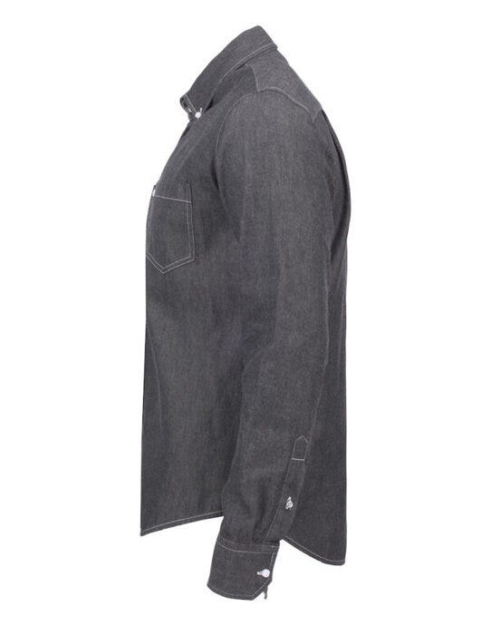 James Harvest Jupiter Denim Look Shirt - Black Denim