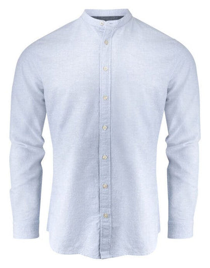 James Harvest Townsend Linen-Blend Shirt - Light Blue