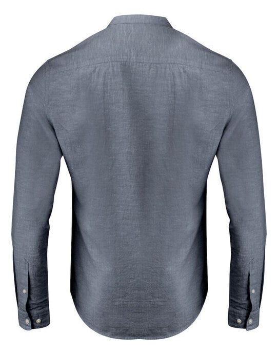 James Harvest Townsend Linen-Blend Shirt - Navy