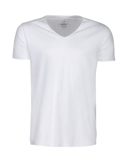 James Harvest Whailford V-Neck T-Shirt - White
