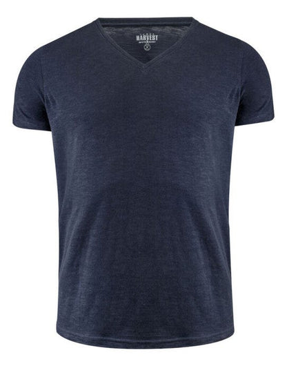 James Harvest Whailford V-Neck T-Shirt - Navy