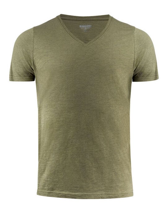 James Harvest Whailford V-Neck T-Shirt - Moss Green
