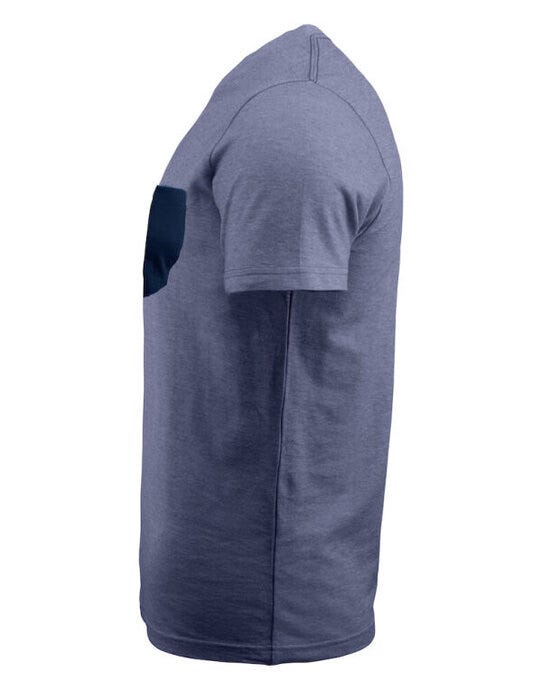 James Harvest Portwillow Pocket T-Shirt - Dark Blue Melange
