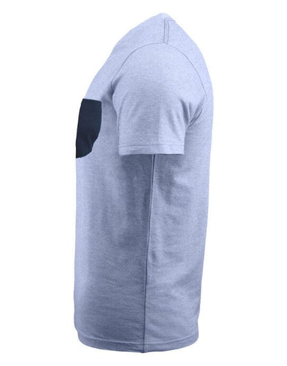 James Harvest Portwillow Pocket T-Shirt - Light Blue Melange