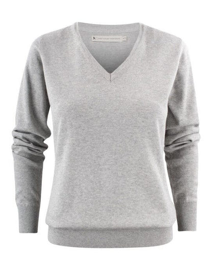 James Harvest Ashland V-Neck Ladies Knit - Grey Melange
