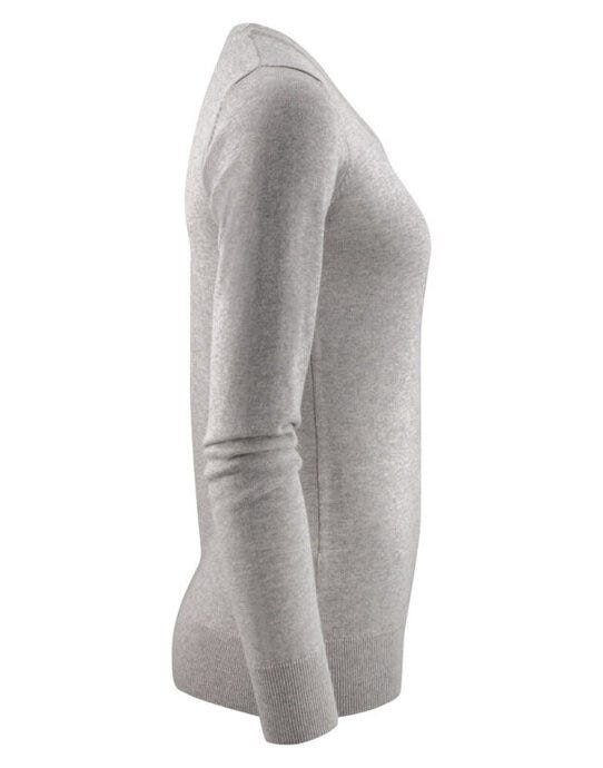 James Harvest Ashland U-Neck Ladies Knit - Grey Melange