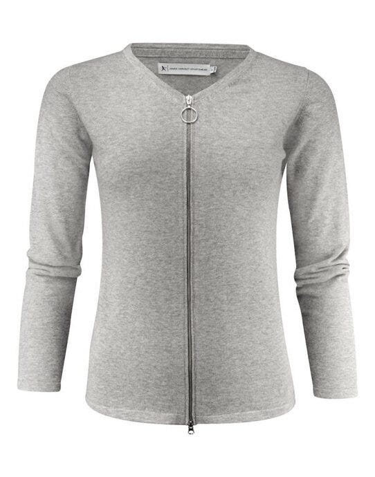 James Harvest Ladies Knitted Cardigan - Grey Melange
