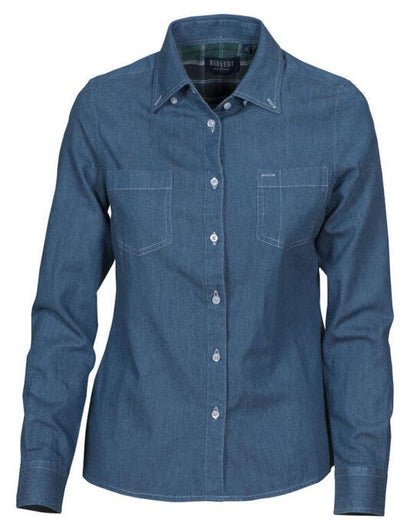James Harvest Ladies Jupiter Shirt - Blue Denim