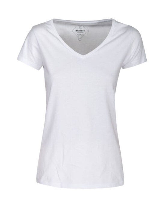 James Harvest Whailford V-Neck Ladies T - White
