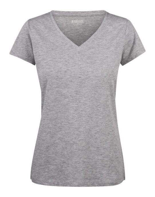 James Harvest Whailford V-Neck Ladies T - Grey Melange