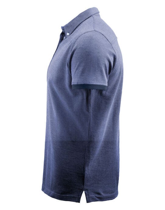 James Harvest Larkford Pique Polo Shirt - Dark Blue Melange