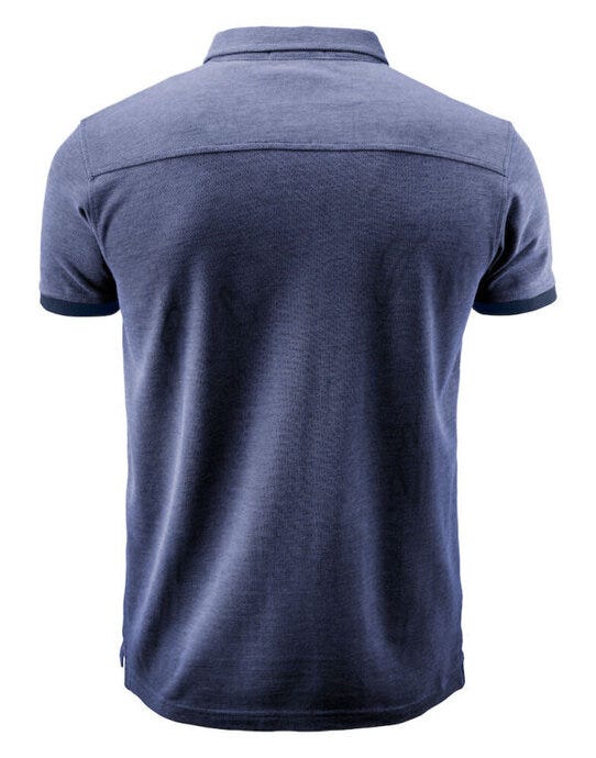 James Harvest Larkford Pique Polo Shirt - Dark Blue Melange